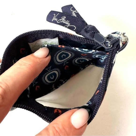 Vera Bradley 2 pieces In the Loop key ring blue orange wristlet strap ID holder - Picture 7 of 15